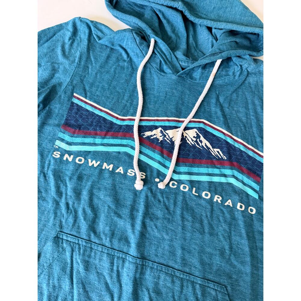Cool Blue 84 Snowmass Colorado Men's XS Hooded Long Sleeve - Picture 2 of 5
